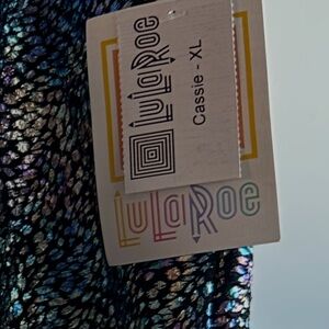 LuLaRoe Cassie Shimmering Iridescent multi color Dress Brand new w Tag size XL